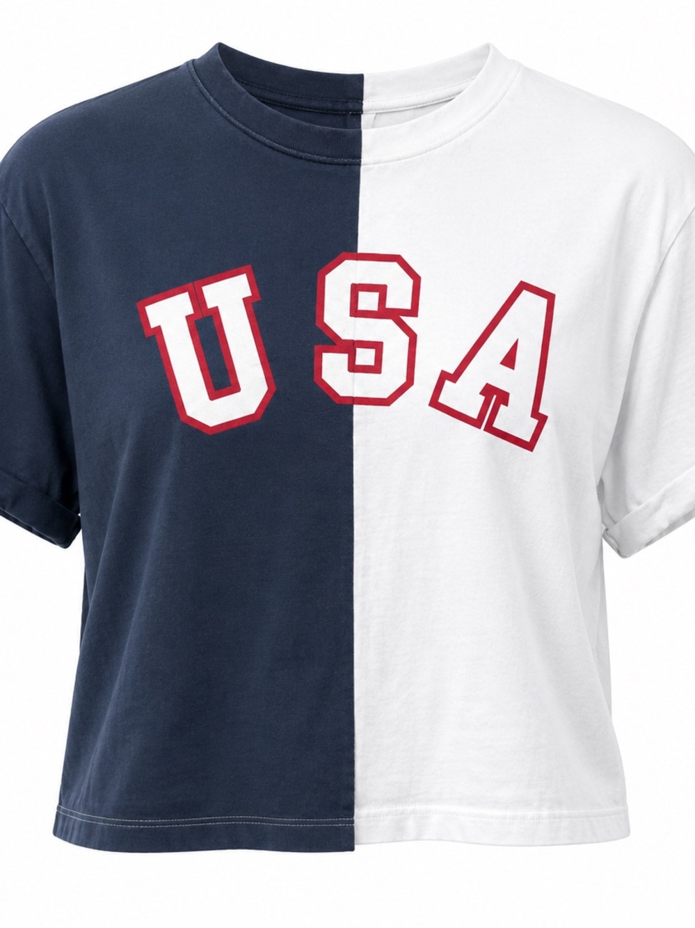 Electric Pink Women’s L USA Colorblock Graphic Tee Americana